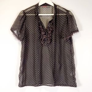 Devoted Luxury Apparel Sheer Ruffle Blouse